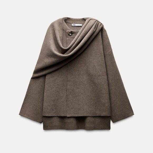 ZARA SHORT CAPE COAT - Picture 1 of 3